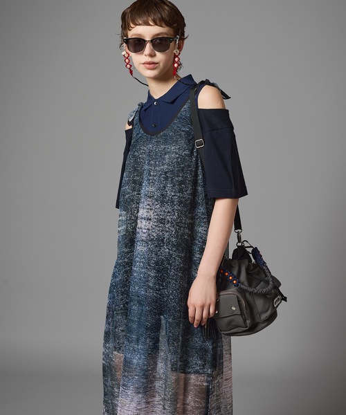 PRINT MESH RIBBON ONE-PIECE（ワンピース）｜NON TOKYO（ノン  