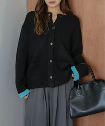 La-gemme(ラジェム)の配色デザインニットカーディガン(カーディガン/ボレロ)