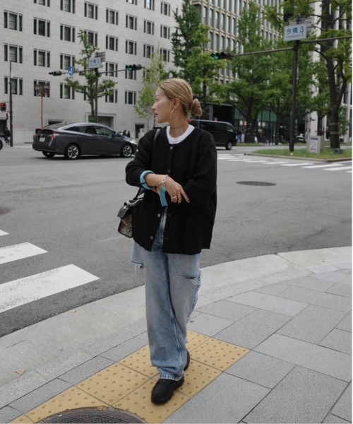 La-gemme（ラジェム）の「配色デザインニットカーディガン（カーディガン/ボレロ・レディース・グレー/ブラック/ベージュ/チャコール/ブラウン・フリー）」の20枚目の写真