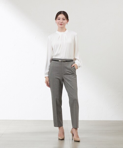 amaca（アマカ）の「バックサテンジョーゼットブラウス（シャツ/ブラウス・レディース・ダークネイビー/オフホワイト・38/40）」の8枚目の写真