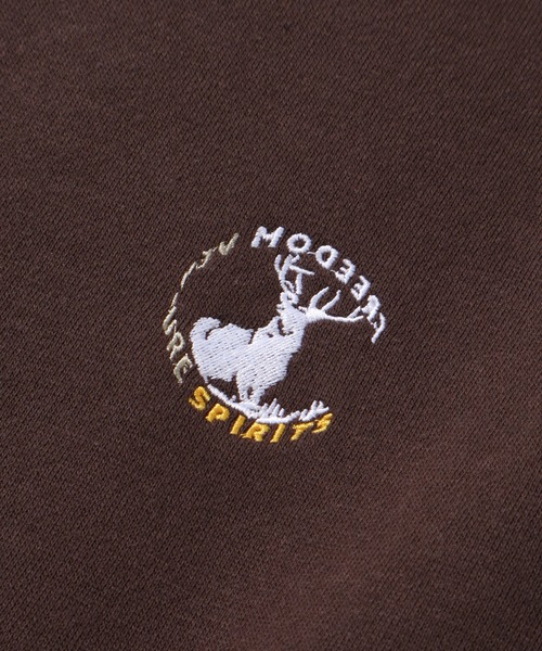 CAPTAIN STAG(キャプテンスタッグ)の「【CAPTAIN STAG / キャプテンスタッグ】裏起毛 ワンポイントロゴ刺繍 ロングスリーブ スウェット トレーナー(Tシャツ/カットソー・メンズ・杢グレー/ブラック/ネイビー/オートミール/ブラウン/グリーン/ブルーグレー/ワインレッド・LL/M/L)」の21枚目の写真