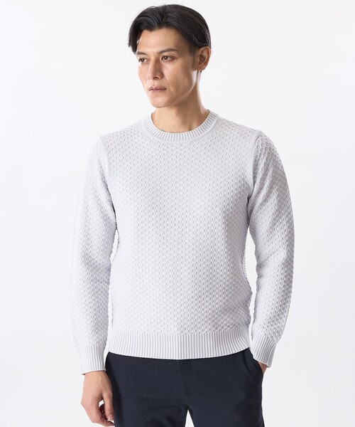 EPOCA UOMO(エポカウォモ)の「ハニーネストクルーネックニット(ニット/セーター・メンズ・グレー系その他2/ライトグレー/ベージュ系その他2/ブラック/チャコールグレー・46/48)」の1枚目の写真