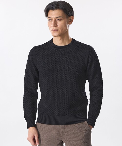 EPOCA UOMO(エポカウォモ)の「ハニーネストクルーネックニット(ニット/セーター・メンズ・グレー系その他2/ライトグレー/ベージュ系その他2/ブラック/チャコールグレー・46/48)」の2枚目の写真