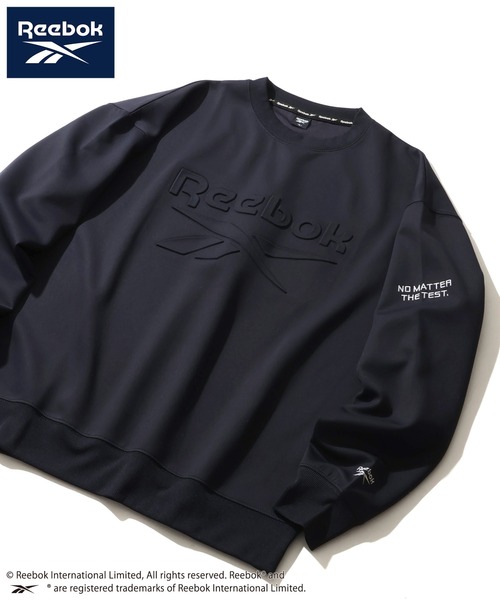 Reebok(リーボック)の「【Reebok/リーボック】ポンチ ロゴ エンボス プリント クルーネック プルオーバー(スウェット・メンズ・ネイビー/チャコールグレー/ホワイト/ブラック・LL/M/L)」の1枚目の写真