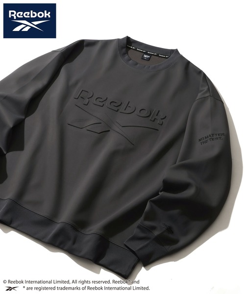 Reebok(リーボック)の「【Reebok/リーボック】ポンチ ロゴ エンボス プリント クルーネック プルオーバー(スウェット・メンズ・ネイビー/チャコールグレー/ホワイト/ブラック・LL/M/L)」の4枚目の写真