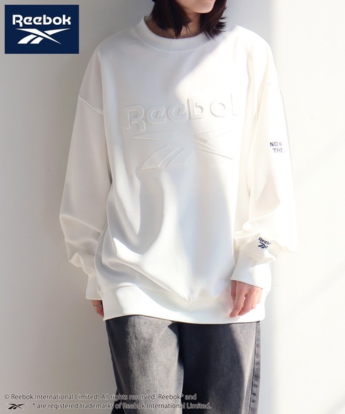 Reebok(リーボック)の「【Reebok/リーボック】ポンチ ロゴ エンボス プリント クルーネック プルオーバー(スウェット・メンズ・ネイビー/チャコールグレー/ホワイト/ブラック・LL/M/L)」の6枚目の写真