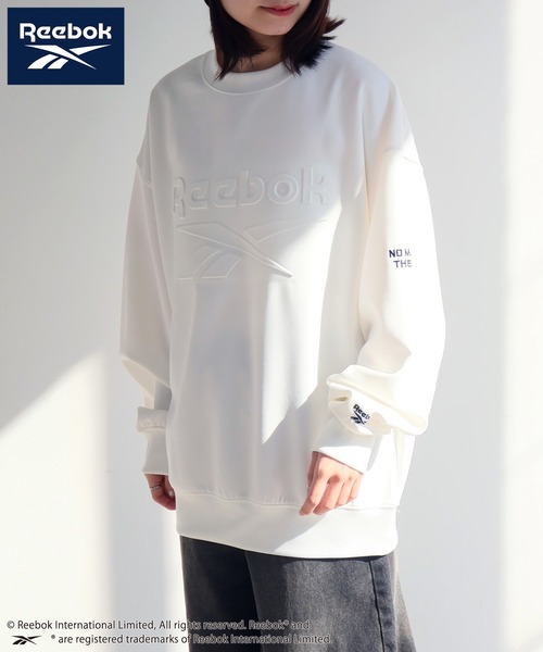 Reebok(リーボック)の「【Reebok/リーボック】ポンチ ロゴ エンボス プリント クルーネック プルオーバー(スウェット・メンズ・ネイビー/チャコールグレー/ホワイト/ブラック・LL/M/L)」の7枚目の写真