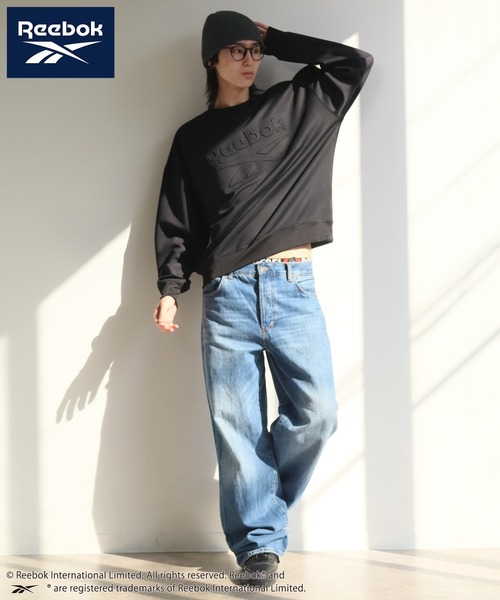 Reebok(リーボック)の「【Reebok/リーボック】ポンチ ロゴ エンボス プリント クルーネック プルオーバー(スウェット・メンズ・ネイビー/チャコールグレー/ホワイト/ブラック・LL/M/L)」の17枚目の写真