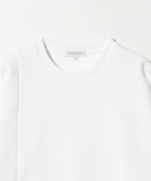 A DAY IN THE LIFE UNITED ARROWS(アデイインザライフユナイテッドアローズ)の「バウンシー ジャガード キリカエカットソー<A DAY IN THE LIFE>(Tシャツ/カットソー・メンズ・ブラック/ダークグレー/ホワイト・M/L)」の9枚目の写真
