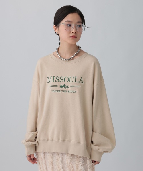 LEPSIM（レプシィム）の「カラー刺繍ロゴスウェット　603799（スウェット・レディース・ベージュ/ピンク/ブルー/チャコールグレー・FREE）」の2枚目の写真