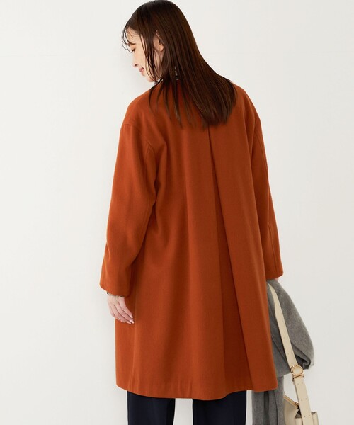 SHIPS Colors:SUPER100 ウール ノーカラー コート◇（ノーカラーコート