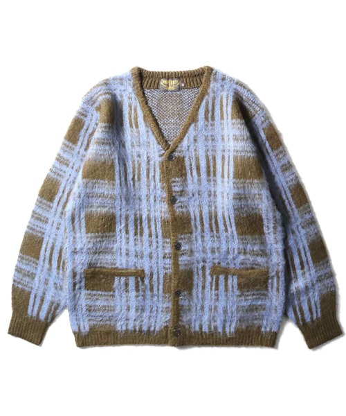 ニットカーディガン モヘアタッチ ブラック 黒 無地 L ユニバード72