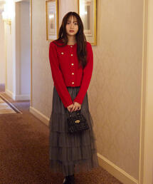 PROPORTION BODY DRESSING | 【加藤栞さん着用】ウインター釦ＰＯＩＮＴカーディガン / 1215274101(カーディガン/ボレロ)