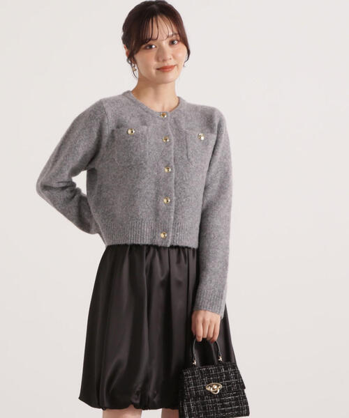 PROPORTION BODY DRESSING（プロポーションボディドレッシング）の「ウインター釦ＰＯＩＮＴカーディガン / 1215274101（カーディガン/ボレロ・レディース・グレー系その他/レッド/ホワイト系その他・FREE）」の4枚目の写真