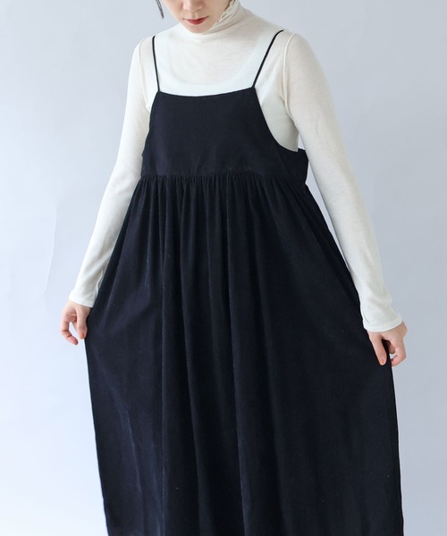 yuni（ユニ　）の「シャンブレーコールビスチェワンピース（ワンピース・レディース・ホワイト/ブラック・FREE）」の8枚目の写真