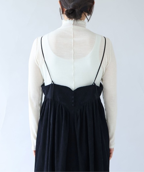 yuni（ユニ　）の「シャンブレーコールビスチェワンピース（ワンピース・レディース・ホワイト/ブラック・FREE）」の15枚目の写真