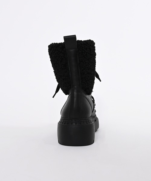 Narcissus（ナルシス）の「ボアレースアップブーツ（ブーツ・レディース・ブラック・36/37/38）」の5枚目の写真