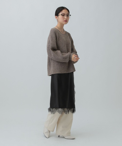 LEPSIM（レプシィム）の「サテンレーススカーフ　606657（ストール/ショール・レディース・ブラック/アイボリー・ONE SIZE）」の18枚目の写真