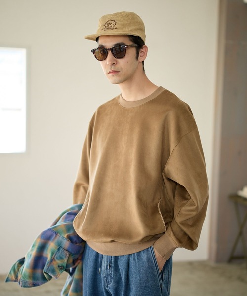 BAYFLOW(ベイフロー)の「スウェードライクポンチプルオーバー(Tシャツ/カットソー・メンズ・ブラック/アイボリー/ベージュ・MEDIUM/LARGE)」の3枚目の写真