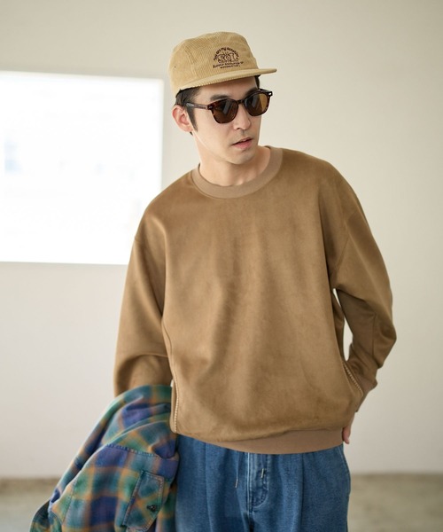 BAYFLOW(ベイフロー)の「スウェードライクポンチプルオーバー(Tシャツ/カットソー・メンズ・ブラック/アイボリー/ベージュ・MEDIUM/LARGE)」の7枚目の写真