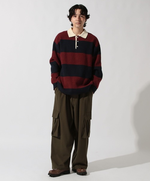 niko and...(ニコアンド)の「ワイドボーダーラガーニットプルオーバー(ニット/セーター・メンズ・ネイビー/ブラウン・MEDIUM/LARGE)」の18枚目の写真
