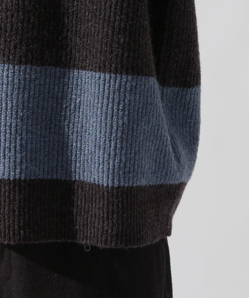 セール】ワイドボーダーラガーニットプルオーバー（ニット/セーター