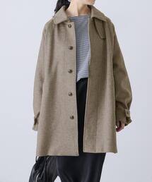 かぐれ | ウールバックタックショートコート(ステンカラーコート)