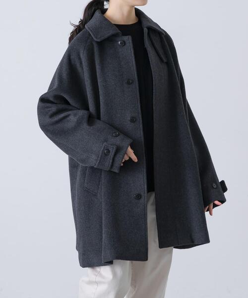 かぐれ（カグレ）の「ウールバックタックショートコート（ステンカラー