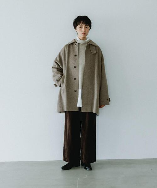 かぐれ（カグレ）の「ウールバックタックショートコート（ステンカラー