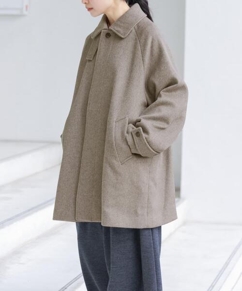 かぐれ（カグレ）の「ウールバックタックショートコート（ステンカラー