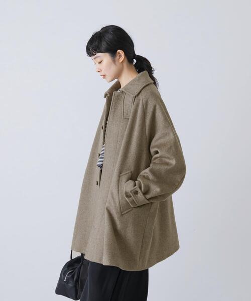 ウールバックタックショートコート（ステンカラーコート）｜かぐれ