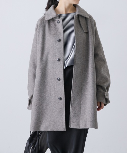 【かぐれ】未使用に近い！ウールステンカラーコート　グレー かぐれ（カグレ）の「ウールステンカラーコート（ステンカラー