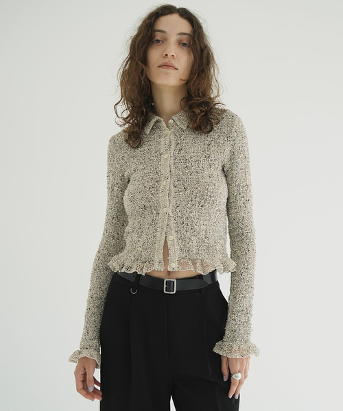 セール】CLANE/クラネ MIX MESH GATHER SHIRT 19122-4332（シャツ 