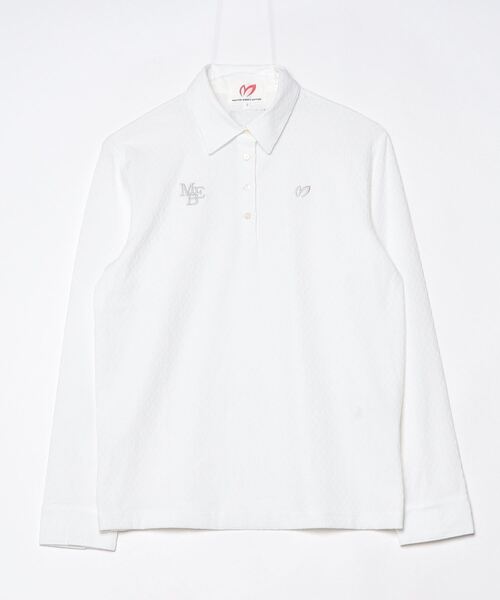 リンクスロゴジャガード長袖ポロシャツ