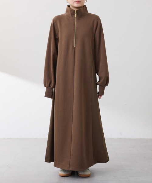 COLLAGE GALLARDAGALANTE（コラージュガリャルダガランテ）の「異素材ドッキングハーフジップワンピース（ワンピース・レディース・カーキ/ブルー・FREE）」の21枚目の写真