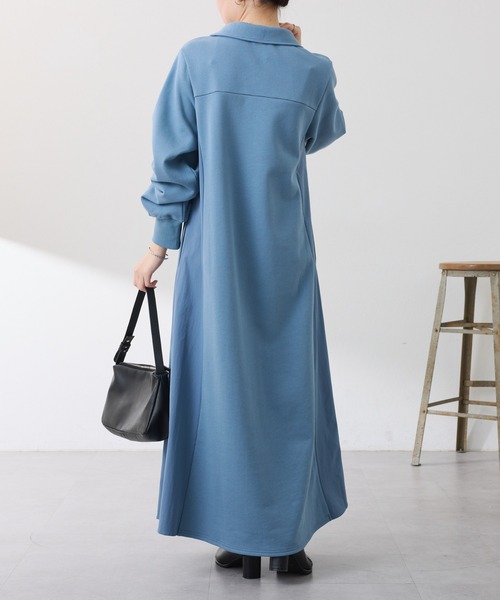 COLLAGE GALLARDAGALANTE（コラージュガリャルダガランテ）の「異素材ドッキングハーフジップワンピース（ワンピース・レディース・カーキ/ブルー・FREE）」の17枚目の写真