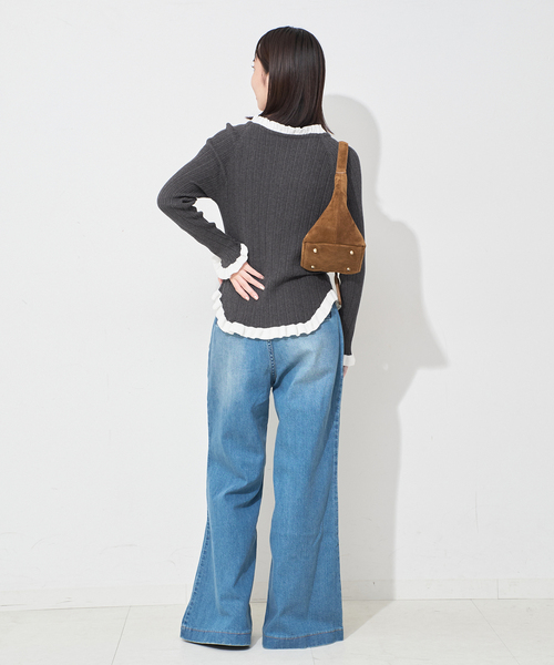 追加》tyn.TGOR/トゴール フリルカーディガン J0102（カーディガン