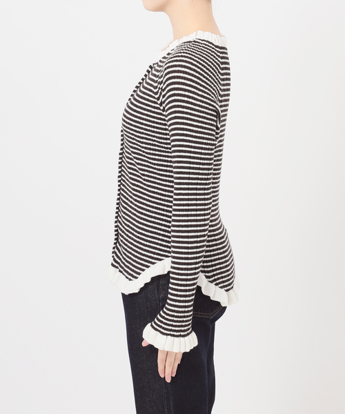 追加》tyn.TGOR/トゴール フリルカーディガン J0102（カーディガン