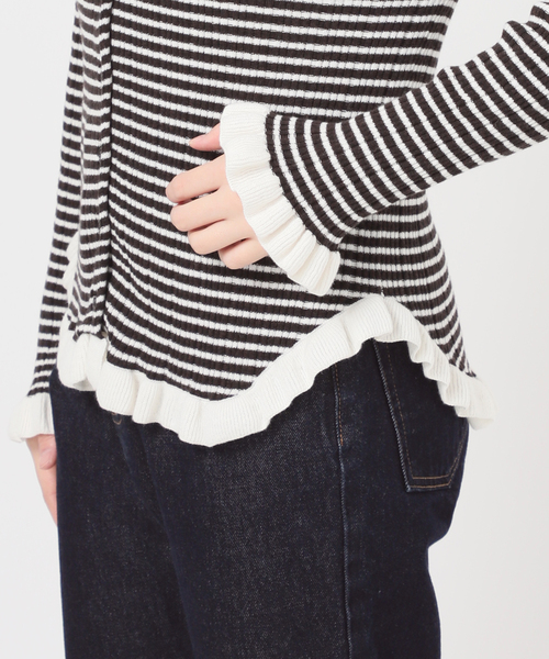 追加》tyn.TGOR/トゴール フリルカーディガン J0102（カーディガン