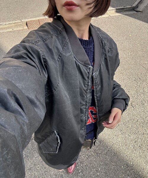 CIAOPANIC（チャオパニック）の「オーバーダイMA-1（ブルゾン・レディース・カーキ/グレー/ブラック・FREE）」の2枚目の写真