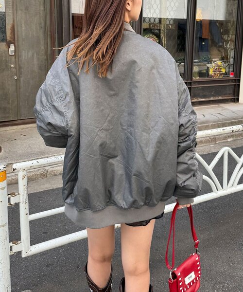 CIAOPANIC（チャオパニック）の「オーバーダイMA-1（ブルゾン・レディース・カーキ/グレー/ブラック・FREE）」の14枚目の写真