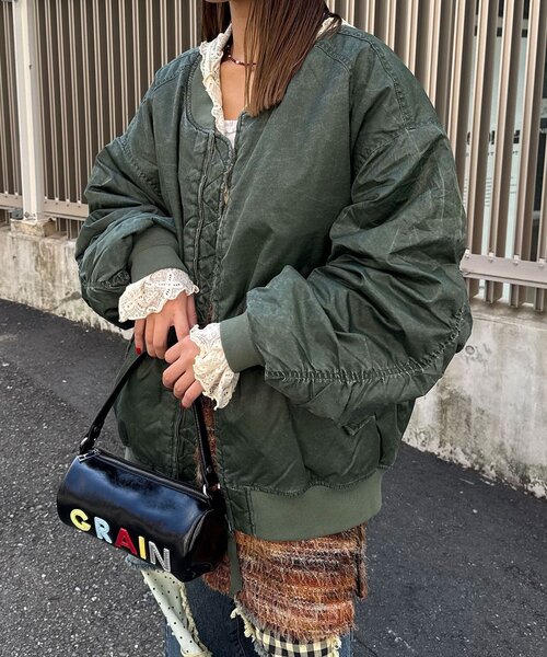 CIAOPANIC（チャオパニック）の「オーバーダイMA-1（ブルゾン・レディース・カーキ/グレー/ブラック・FREE）」の19枚目の写真