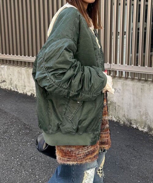 CIAOPANIC（チャオパニック）の「オーバーダイMA-1（ブルゾン・レディース・カーキ/グレー/ブラック・FREE）」の20枚目の写真