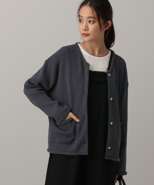 GLOBAL WORK(グローバルワーク)の「MATINEE LINE/モールニット/カーディガン/593188(カーディガン/ボレロ・レディース・ダークブラウン/グレイッシュベージュ/チャコールグレー・MEDIUM/LARGE)」の11枚目の写真