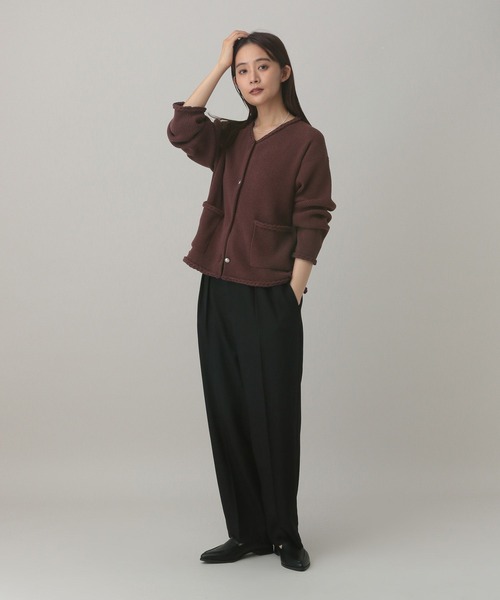 GLOBAL WORK(グローバルワーク)の「MATINEE LINE/モールニット/カーディガン/593188(カーディガン/ボレロ・レディース・ダークブラウン/グレイッシュベージュ/チャコールグレー・MEDIUM/LARGE)」の14枚目の写真