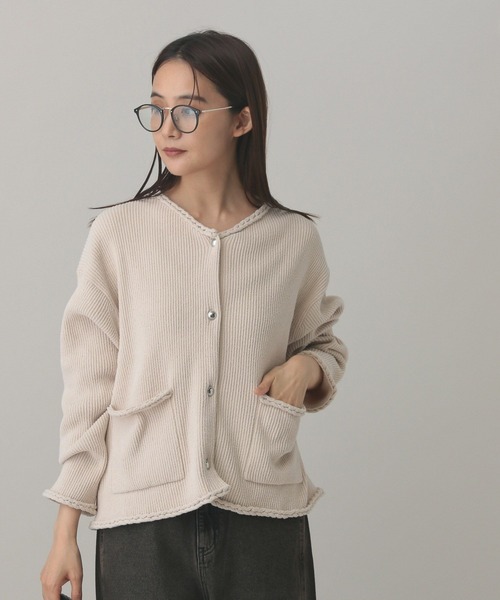 GLOBAL WORK(グローバルワーク)の「MATINEE LINE/モールニット/カーディガン/593188(カーディガン/ボレロ・レディース・ダークブラウン/グレイッシュベージュ/チャコールグレー・MEDIUM/LARGE)」の21枚目の写真