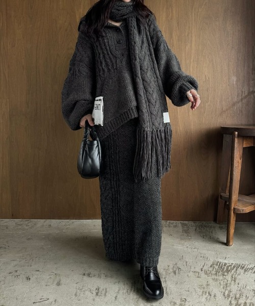 セール】side cable coarse knit pencil SK（スカート）｜WILLFULLY