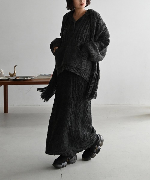 セール】side cable coarse knit pencil SK（スカート）｜WILLFULLY