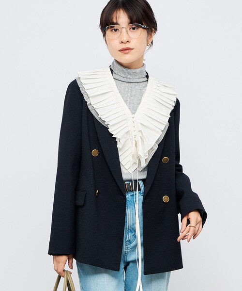 セール】タフタ＆チュールプリーツつけ襟（マフラー）｜NOLLEY'S