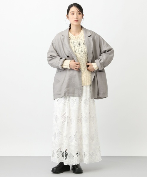 セール】《natural by clip》リネンツイルゆるテーラードジャケット